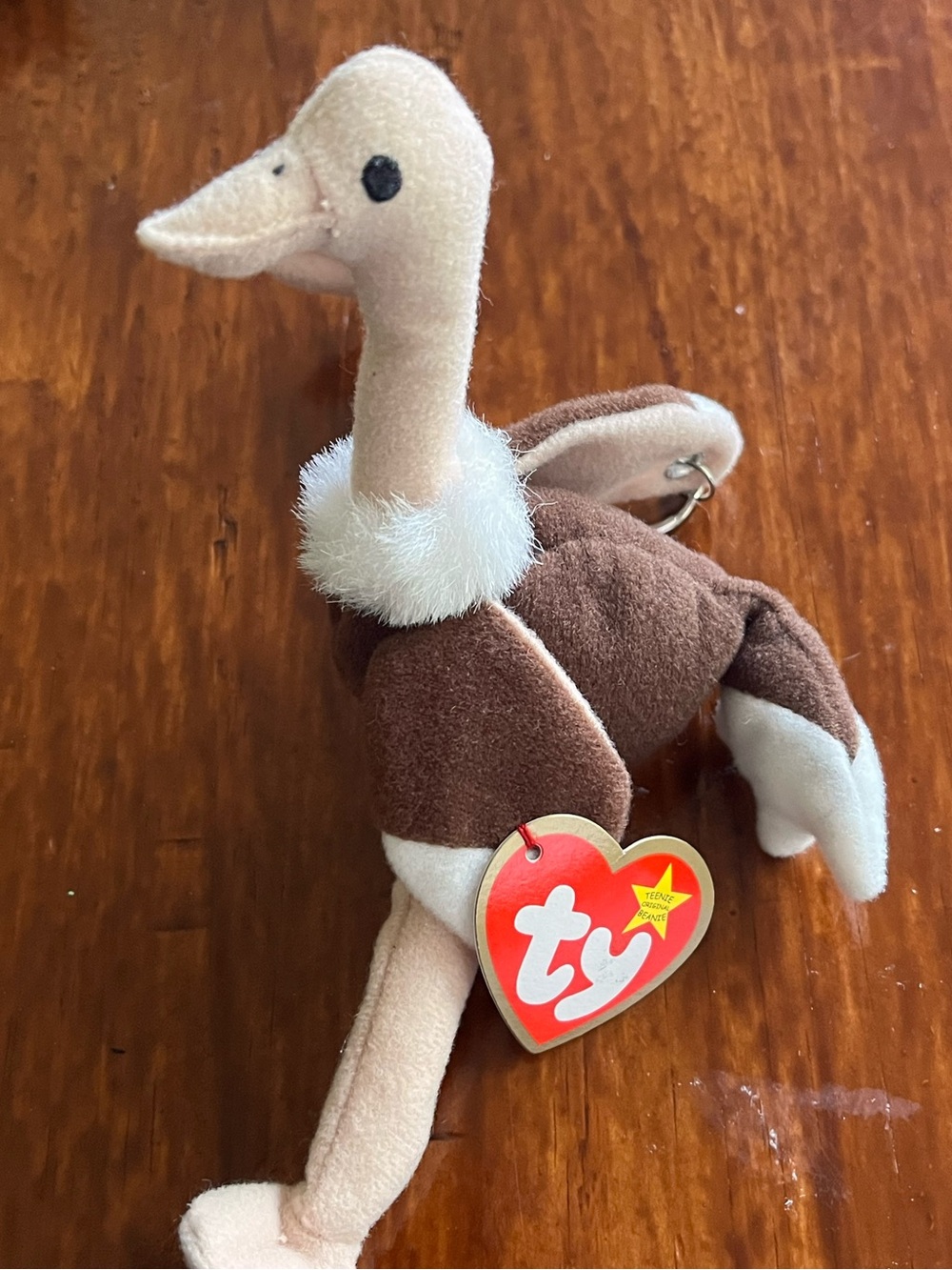 STRETCHY THE OSTRICH Teenie Beanie Baby NWT Key/Purse/Backpack Charm